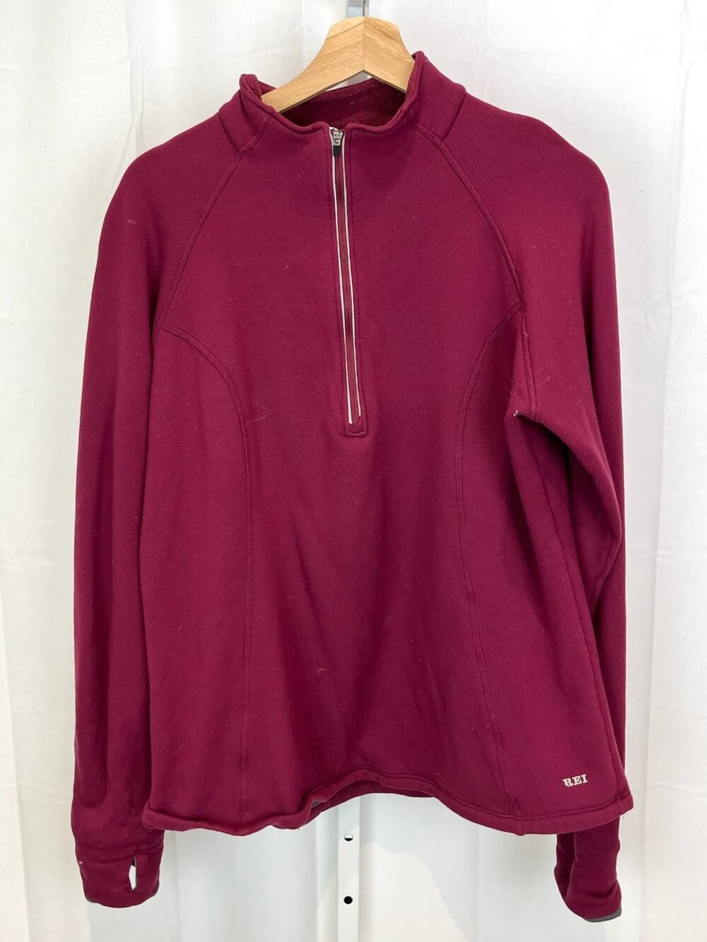 REI Womens Size L  OXT 1/4 Zip Fleece Pullover Sweatshirt Purple Red